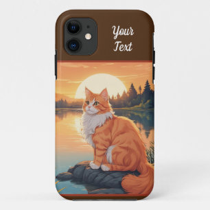 Capa Para iPhone 11 Laranja Cat por Lago