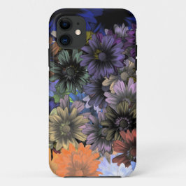 Capa Para iPhone 11 Laranja e azul floral
