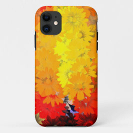 Capa Para iPhone 11 Laranja e floral amarelo