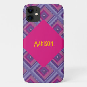 Capa Para iPhone 11 lavanda de campo púrpura jazidas padrão de diamant