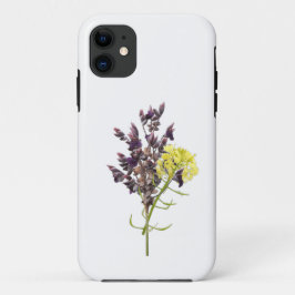 Capa Para iPhone 11 Lavanda e Design Botânica Amarelo