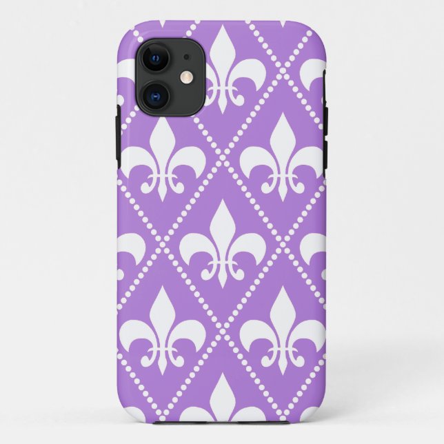 Capa Para iPhone 11 Lavanda Fleur de Lis (Verso)
