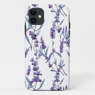 Capa Para iPhone 11 Lavanda Floral em Branco