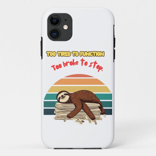 Capa Para iPhone 11 Lazy Retro Tired and Sarcastic (Verso)