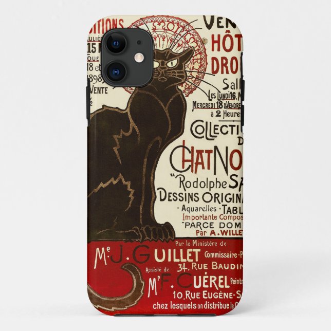 Capa Para iPhone 11 Le Chat Noir, Vente Hôtel Drouot (Verso)