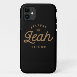 Capa Para iPhone 11 Leah Name Personalizou Birthday Name Leah
