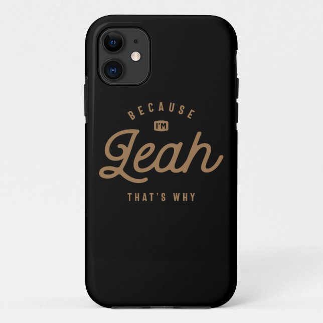 Capa Para iPhone 11 Leah Name Personalizou Birthday Name Leah (Verso)