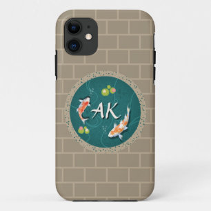 Capa Para iPhone 11 Leão de Peixe Koi Japonês Realista Verde