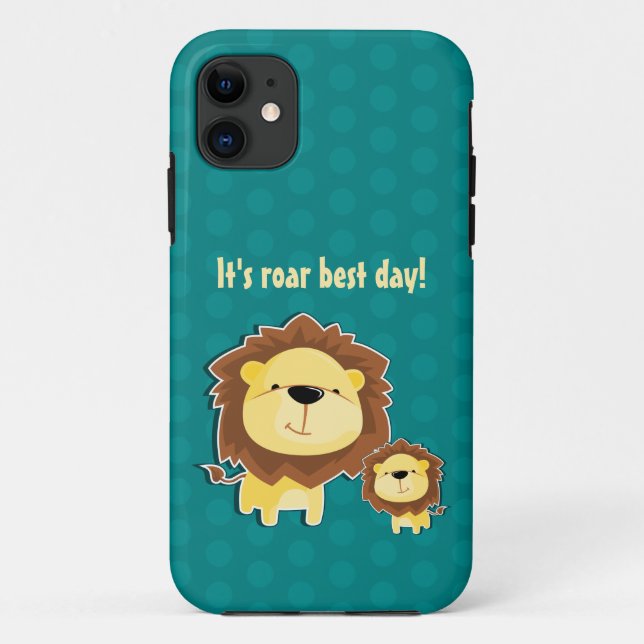 Capa Para iPhone 11 Leão E Aniversário de criança De Bebê (Verso)
