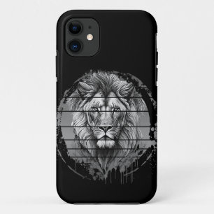 Capa Para iPhone 11 Leão Preto E Branco