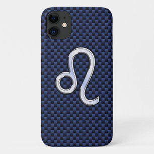 Capa Para iPhone 11 Leão Zodiac - Sinal de Marinho de fibra de carbono