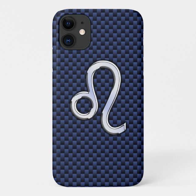 Capa Para iPhone 11 Leão Zodiac - Sinal de Marinho de fibra de carbono (Verso)