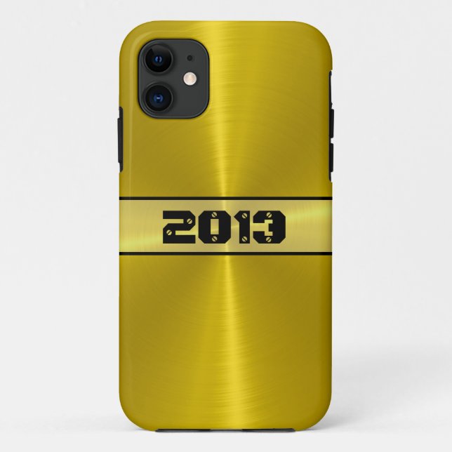 Capa Para iPhone 11 Legal Dourado e brilhante metal de aço inoxidável  (Verso)