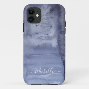 Capa Para iPhone 11 Legal iPhon Azul-Abstrato de  de Aquarela