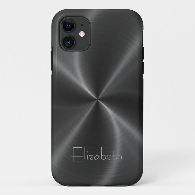 Capa Para iPhone 11 Legal metal brilhante radial de aço (Verso)