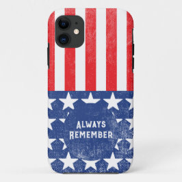 Capa Para iPhone 11 Lembre-se sempre do azul branco-vermelho-veterano