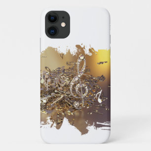 Capa Para iPhone 11 Lente de triplo muscular e notas de queda