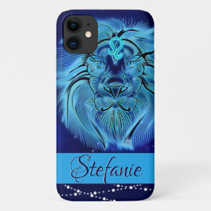 Capa Para iPhone 11 Leo no Azul Escuro