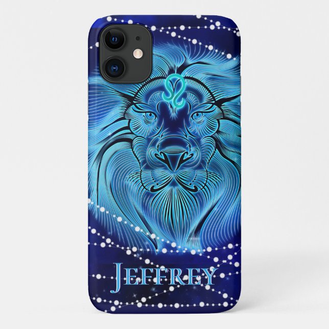 Capa Para iPhone 11 Leo no Azul Negro II (Verso)