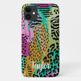 Capa Para iPhone 11 Leopard Animal Colorful Impressão Personalidade Na