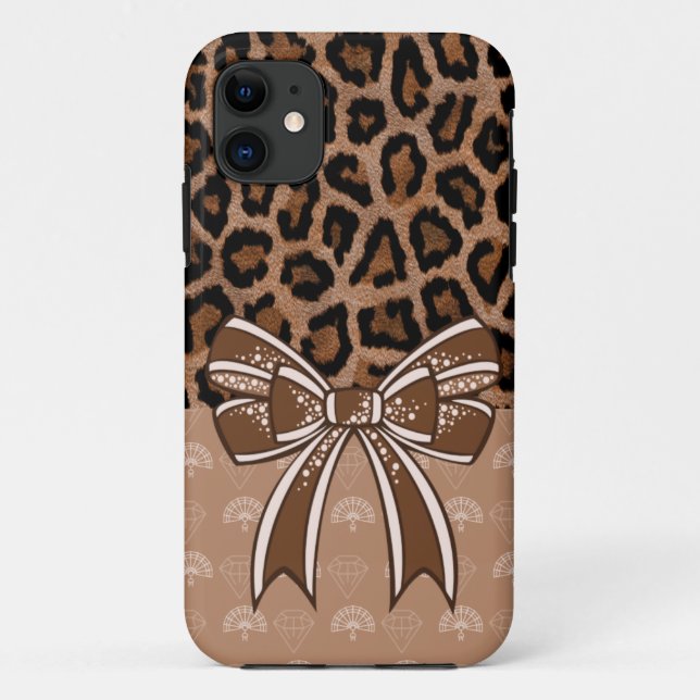 Capa Para iPhone 11 Léopard Fashion Noeud (Verso)