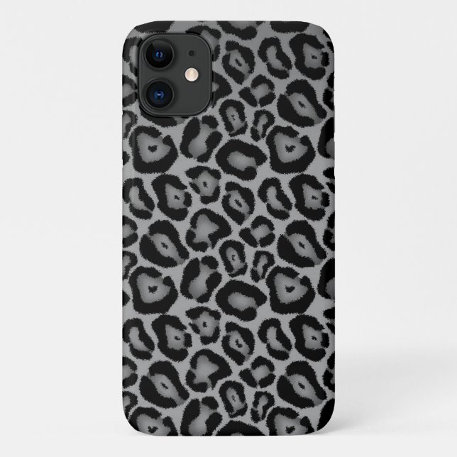 Capa Para iPhone 11 Leopardo Negro e Branco (Verso)