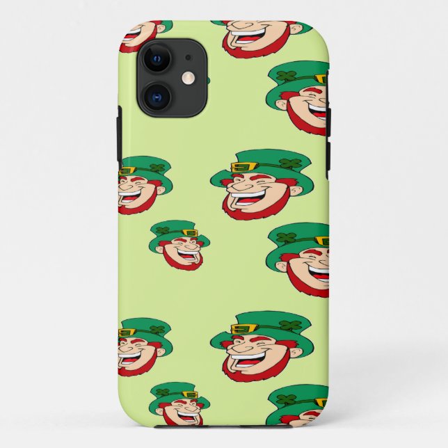 Capa Para iPhone 11 Leprecaes riscando em verde-claro (Verso)