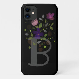 Capa Para iPhone 11 Letra inicial B + Design floral