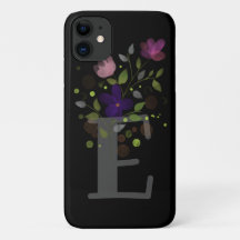 Letra inicial E + Design floral