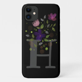 Capa Para iPhone 11 Letra inicial H Plus Floral Design