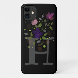 Capa Para iPhone 11 Letra inicial H Plus Floral Design