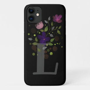 Capa Para iPhone 11 Letra inicial L Plus Design floral