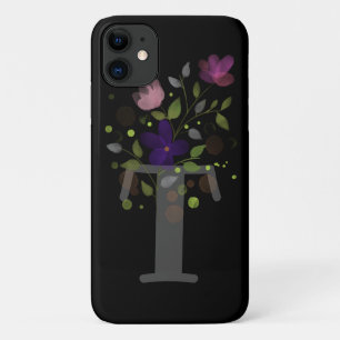 Capa Para iPhone 11 Letra inicial T + Design floral
