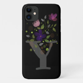 Capa Para iPhone 11 Letra inicial Y + Design floral