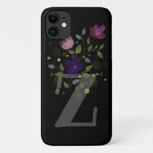 Capa Para iPhone 11 Letra inicial Z + Design floral