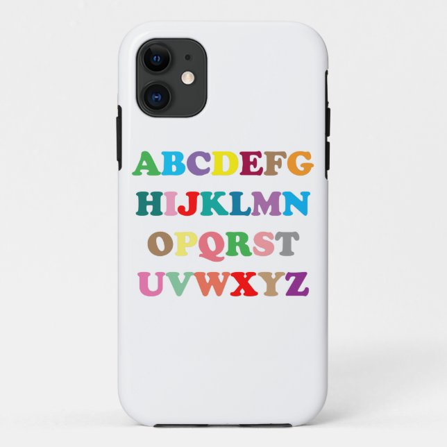 Capa Para iPhone 11 Letras coloridas do ABC (Verso)