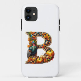 Capa Para iPhone 11 Letter B in Thanksgiving style