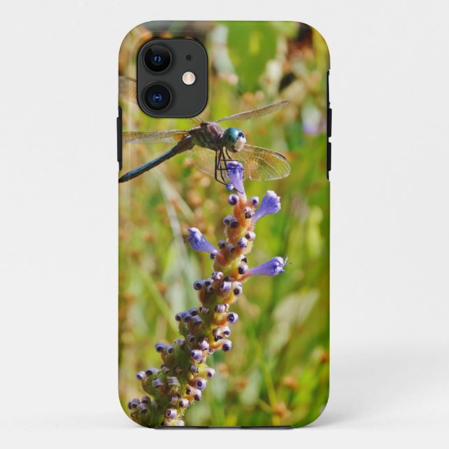 Capa Para iPhone 11 libélula de flor de lavanda (Verso)