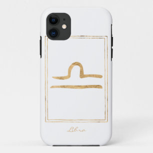 Capa Para iPhone 11 Libra martelava ouro estilizado astrologia zodiac 