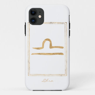 Capa Para iPhone 11 Libra martelava ouro estilizado astrologia zodiac