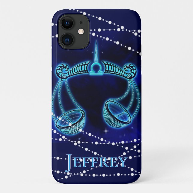 Capa Para iPhone 11 Libra no azul escuro II (Verso)