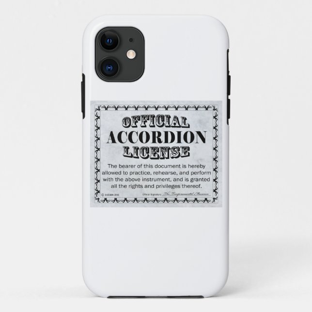 Capa Para iPhone 11 Licença Acordeão (Verso)