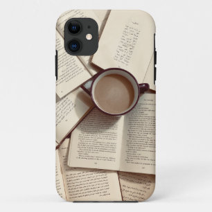 Capa Para iPhone 11 Light Acadêmico Café estético e livros