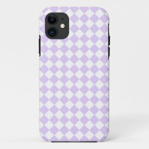 Capa Para iPhone 11 Lilac Roxo Diamante padrão xadrez