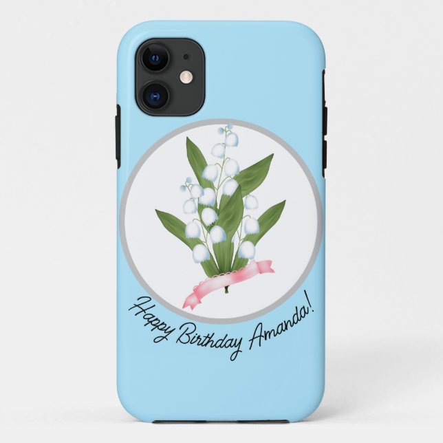 Capa Para iPhone 11 Lily do vale, retrô (Verso)