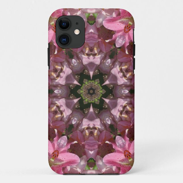 Capa Para iPhone 11 Lily Fusion Caleidoscópio Rosa (Verso)