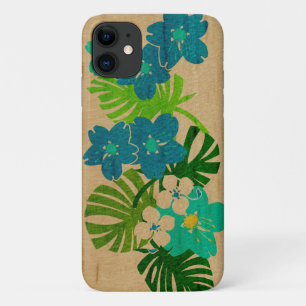 Capa Para iPhone 11 Limahuli Garden Hawaiai Faux Wood Turq