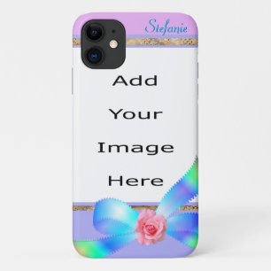 Capa Para iPhone 11 Limite Flor da Faixa rosa e Arco-íris
