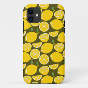 Capa Para iPhone 11 Limões Amarelos & Padrão Verde Oliva: Citrino Mode