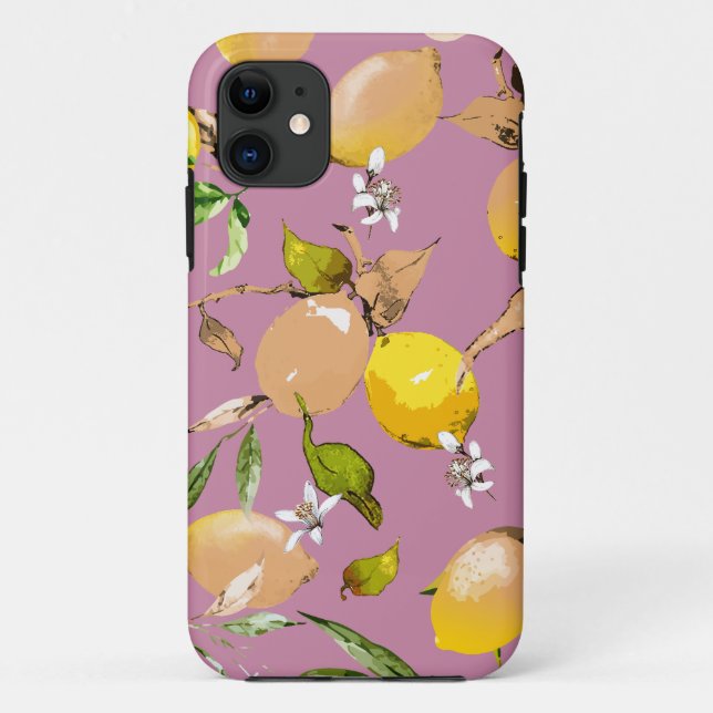 Capa Para iPhone 11 Limões de aquarelas 24 (Verso)